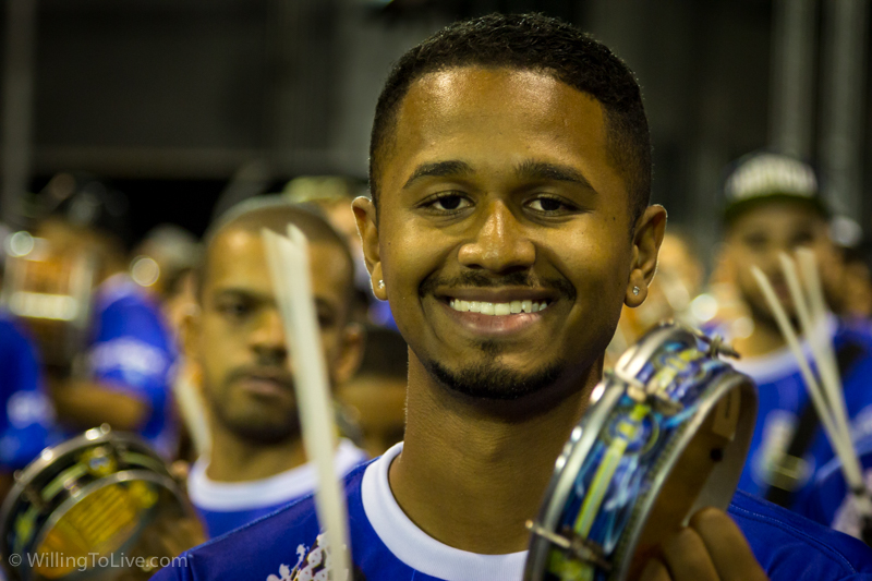 Smiling samba drummer :smile: | ISO 800; 152mm equiv.; f/4; 1/200s