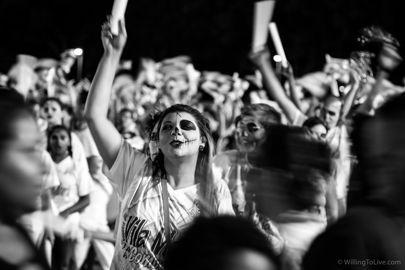 Revelers getting ready for the show in concentration area | ISO 800; 168mm equiv.; f/4; 1/160s